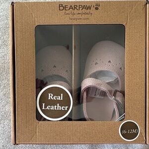 New In Box BearPaw Soft Pink Leather Baby Mary Jane Shoes
